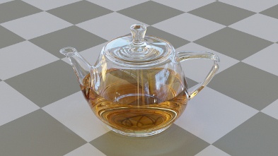 The Utah teapot, with tea inside